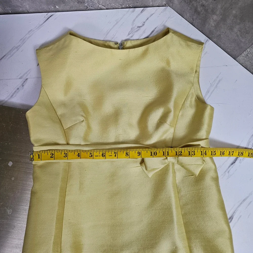 Vintage 60s Joan Leslie By Kasper Yellow Dress‎ Set Sleeveless Bow Detail